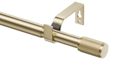 Gordijnroede 19 mm gold, verstellbar 72-375 cm, Metall, Wandmontage