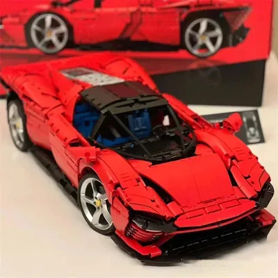 Immagine prodotto di Set di costruzioni - Modello di supercar - 3778 pezzi - Giocattolo tecnico per adulti e ragazzi - Rosso