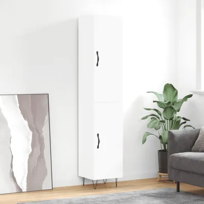 Obrázok produktu pre vidaXL Highboard White 34,5x34x180 cm odvodený výrobok z dreva