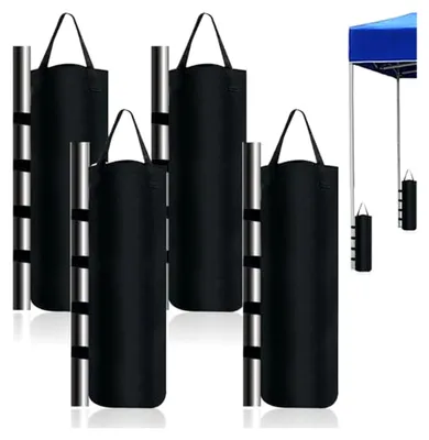 Produktbild von 4er Set Pavillon-Gewichte, 800D Oxford Sandsäcke für winddichte Zelte (50 x 15 cm) (Schwarz)
