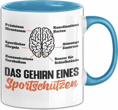 Produktbild von Sportschütze Tasse Geschenk Spruch Geschenkidee Geburtstag Das Gehirn Eines Sportschützen (Blau)