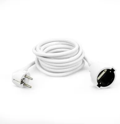 Immagine prodotto di Cavo di prolunga Garza per uso domestico - 3 metri - Bianco - Con messa a terra, fino a 16 ampere (3680 W)