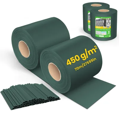 Image de Écran de confidentialité PVC - Brise-vue - 19 cm x 140 m - 450 g/m² - Vert - 80 clips