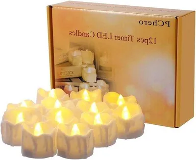Immagine prodotto di Candele a LED bianche con timer e alimentazione a batterie