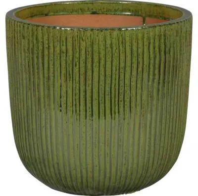 Produktbild von Pflanztopf FloraSelf Keramik glasiert Ø 30 cm H 30 cm grün