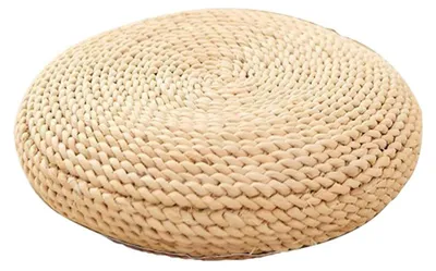 Image de Coussin de sol rond en tatami, épais, de 30 x 30 cm, pour le yoga et la méditation