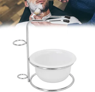 Obrázok produktu pre Sada na holenie, nerezová oceľ, s holiacou miskou a držiakom, pre ručné holiace strojčeky