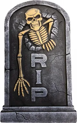 Produktbild von Halloween Grabstein mit heraus greifendem Skelett 55 cm