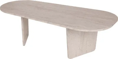 Zdjęcie produktu dla Stolik kawowy z zaokrąglonym blatem, długość 130 cm - AMÉLIA