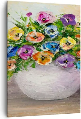 Produktbild von Bild auf Leinwand - Leinwandbild - Einteilig - Blumen Blumenstrauß Vase bunt - 50x70cm - Wand Bild - Wanddeko - Wandbilder - Leinwanddruck - Wanddekoration - Leinwand bilder - Wandbild - PA50x70-2915