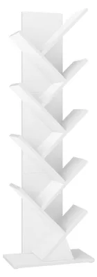 Produktbild von Baumförmiges Bücherregal zur platzsparenden Aufbewahrung | Wolke weiß | 38x20x115,2 cm