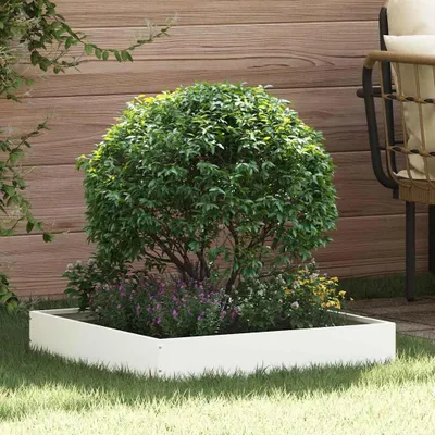 Productafbeelding van vidaXL Graskant 60 x 60 x 13 cm, staal, wit