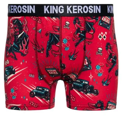 Produktbild von King Kerosin Boxershorts - Rockabilly Devil Rot S