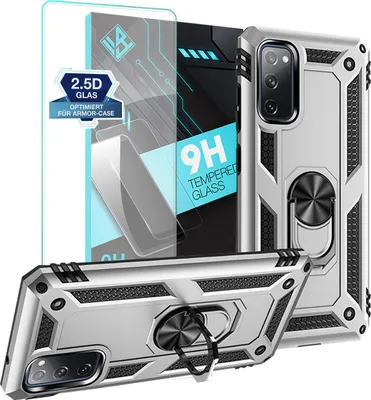 Produktbild von Armor Outdoor Handyhülle für Samsung Galaxy S20 FE Handy Panzer Case Schutzhülle mit 9H Displayglas Displayschutz Farbe: Silber