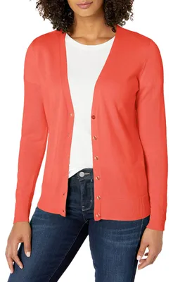 Immagine prodotto di A. Maglia leggera con cardigan da donna, color corallo, taglia L