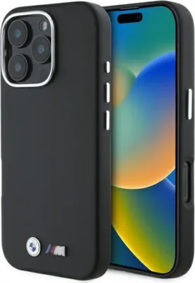 Obrázek produktu pro Etui BMW M Smooth Full Wrapped Metal Magsafe Na Iphone 16 Pro Max - Czarne