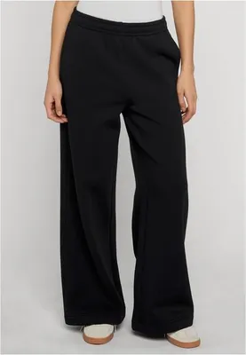 Immagine prodotto di Pantaloni da donna Urban Classics Ladies Fluffy Wideleg Trackpants neri - 3XL