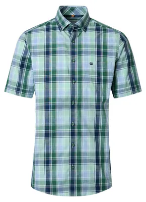 Produktbild von Redmond XXL Kurzarmhemd grün-blau-weiß kariert