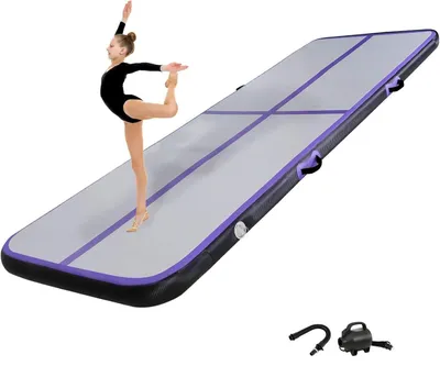 Produktbild von Aufblasbare Gymnastikmatte mit Pumpe für Fitness und Yoga