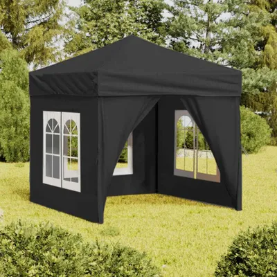 Immagine prodotto di vidaXL Tenda per feste pieghevole con pareti laterali antracite 2x2 m