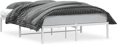 Produktbild von vidaXL Bettgestell Metall Weiß 135x190 cm