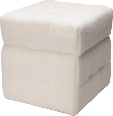 Produktbild von Pouf mit Stauraum SQUARE, Bouclé, 38 x 38 x 37 cm