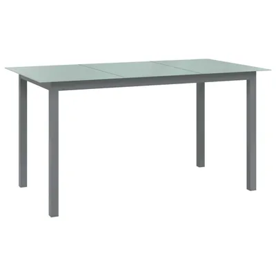 Produktbild von Gartentisch Hellgrau 150x90x74 cm Aluminium und Glas