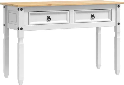 Obrázok produktu pre vidaXL Odkladací stolík , biely, 115 x 46 x 73 cm, masívne borovicové drevo