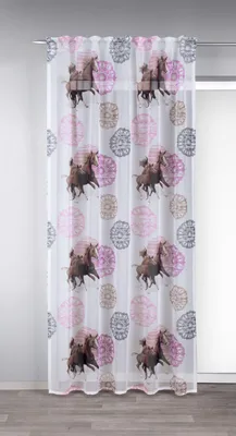 Produktbild von Fertigschal verdeckte Schlaufen "Pferde" - Größe (HxB): 245x135cm Farbe: Bunt