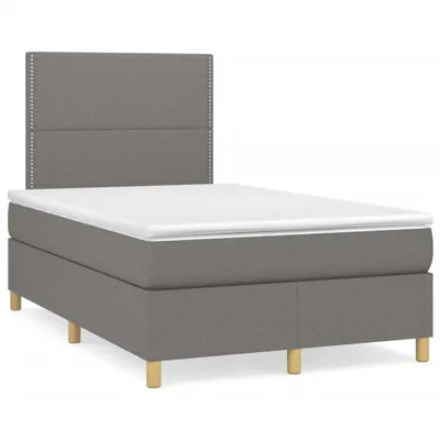 Obrázek produktu pro Skříňová postel s matrací tmavě šedá 120x190 cm látka