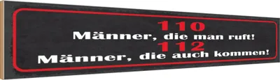 Produktbild von vianmo Holzschild 10x46 cm Männer, die man ruft! 110