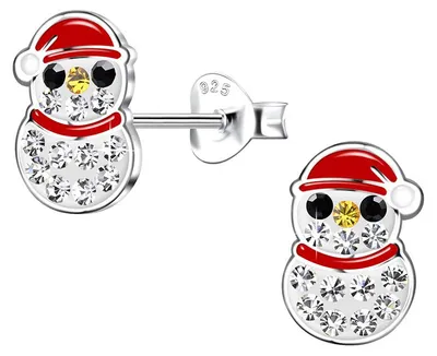Produktbild von Ohrringe Kinder Silber 925: Ohrstecker Schneemann