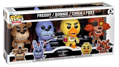 Produktbild von Funko POP! Five Nights at Freddy's 4er-Pack Vinyl-Figuren Freddy, Bonnie, Chica und Foxy