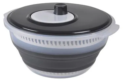 Image de Essoreuse à salade rétractable en plastique - Gris - 28 x H 15 cm