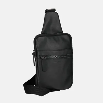 Image de IVO - Sac banane en cuir noir