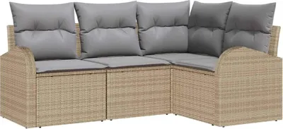 Obrázok produktu pre vidaXL Záhradný nábytok Béžový Poly-rattan