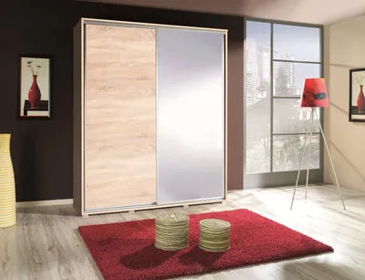Produktbild von Kleiderschrank GILES Schwebetürenschrank mit Spiegel 155x215 cm