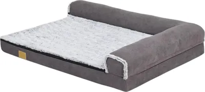 Obrázek produktu pro Happiq Dog Bed Noire - Pohodlný pelíšek pro psy s odnímatelným polštářem ve tvaru L - Měkký a praktický - 100 cm