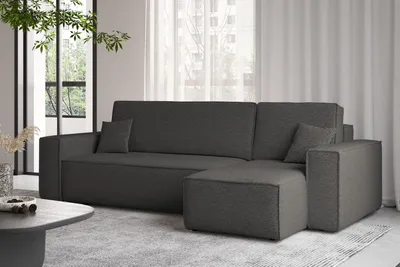 Image de Canapé en L tissu d'angle BEST Abriamo graphite ? droite