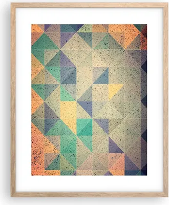 Produktbild von Gerahmtes Poster - Rahmen in heller Eiche - Abstraktion Dreieck Muster - 40x50 cm - Wand Bild - Wanddeko - Wandbilder - Wandposter - Bilderrahmen - Bilder - Kunstdruck - Wandbild - P2NPA40x50-4287