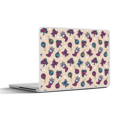Produktbild von MuchoWow® Laptop Aufkleber Sticker Cover Schnittmuster - Weihnachten - Schleife 36.5x27.5 cm - Laptop-Sticker