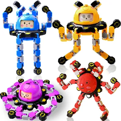 Imagen del producto de Robot giratorio para dedos, con 4 diseños, juguete antiestrés para adultos