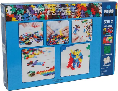 Produktbild von PlusPlus Mini Mix Bausteine, 600 Teile (Basic/Neon) + 2 Platten