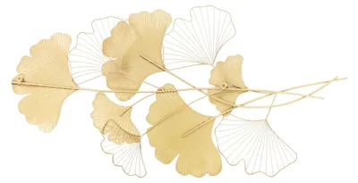 Productafbeelding van Wanddecoratie Metalen Ginkgobladeren - Goud 110 x 55 cm