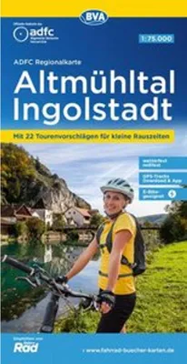 Immagine prodotto di Mappa regionale ADFC Altmühltal Ingolstadt, 1:75.000, con suggerimenti per escursioni giornaliere, resistente agli strappi e alle intemperie, tracce GPS da scaricare