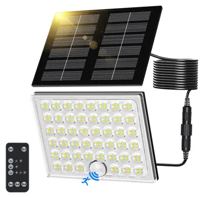 Solar-Außenleuchte mit Bewegungsmelder, 113 LEDs, 800 Lumen, Schwarz