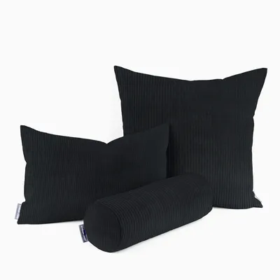 Produktbild von Kissenhülle Breitcord schwarz div Größen von SCHÖNER LEBEN. Größe 30x50cm (HxB) 30x50cm (HxB) Größe