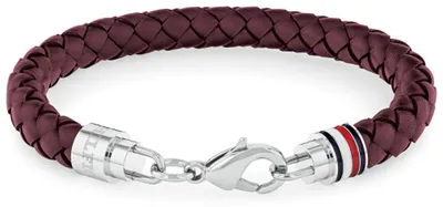 Image de Bracelet élégant pour homme en cuir rouge 2790547