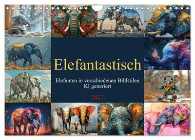Produktbild von Elefantastisch (Wandkalender 2027 DIN A4 quer), CALVENDO Monatskalender