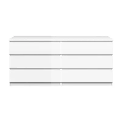 Produktbild von Nada Kommode 6 Schubladen weiss hochglanz.